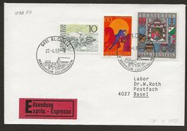 1987 Liechtenstein Eil-Brief von Ruggell nach Basel