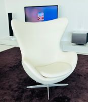 Fritz Hansen Egg Chair 3316 - Original, weisses Leder