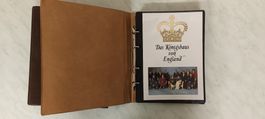 Album Das Königshaus von England mit Briefmarken und Bildern