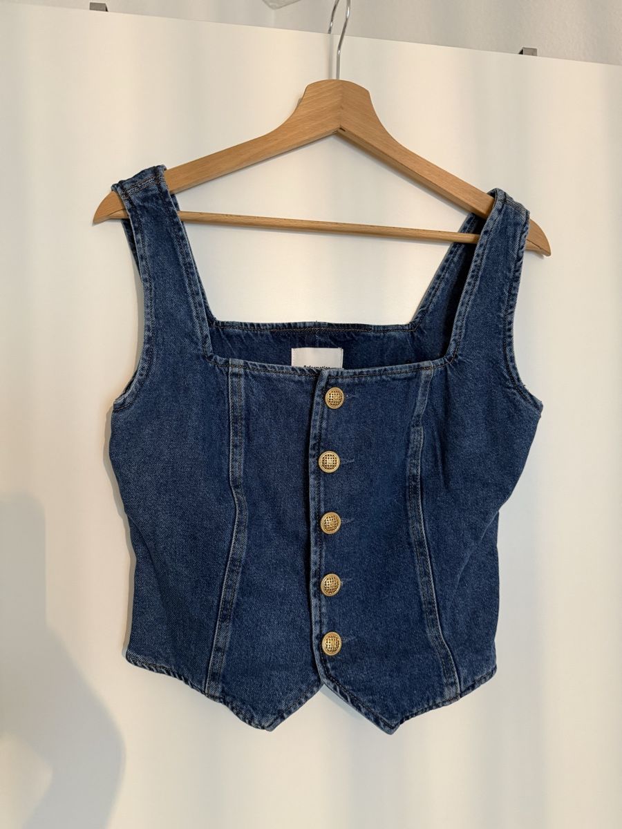 Reformation Top: REFORMATION Jeans Top Damen Grösse S – Nuovo e nell'imballaggio originale da Dättwil AG venduto da saralaz