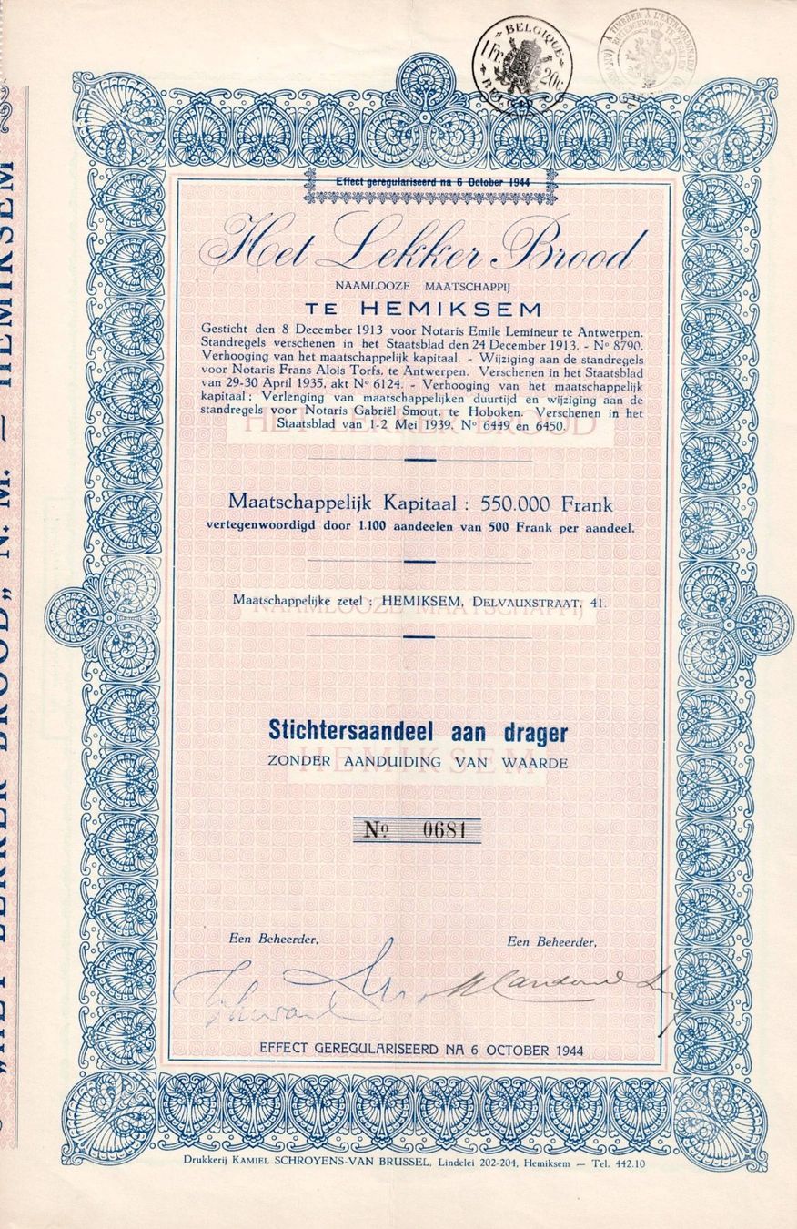 Documenti: Het Lekker Brood – Usato da Ittigen venduto da hiwepa