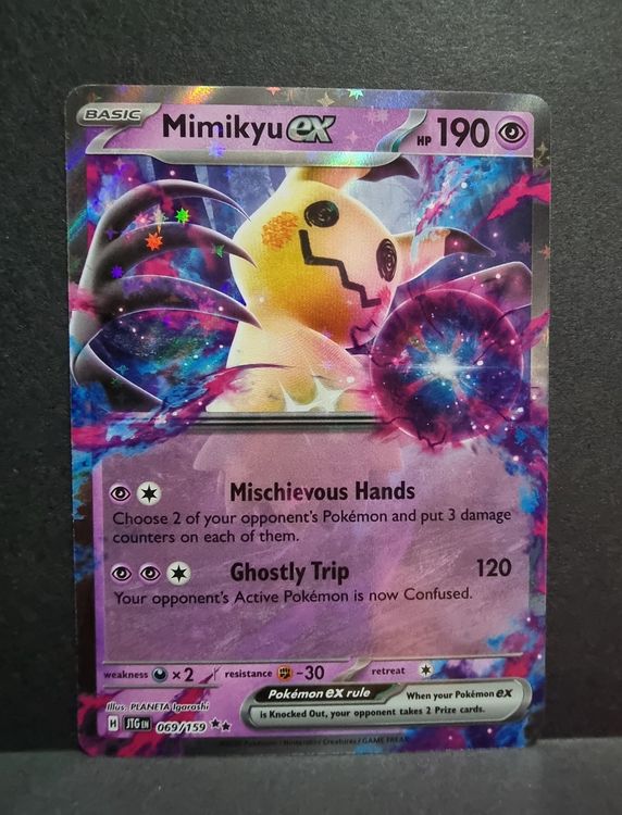Pokémon – Mimikyu Ex 069/159 – Journey Together – Double Rare – Carte Unique En Aluminium