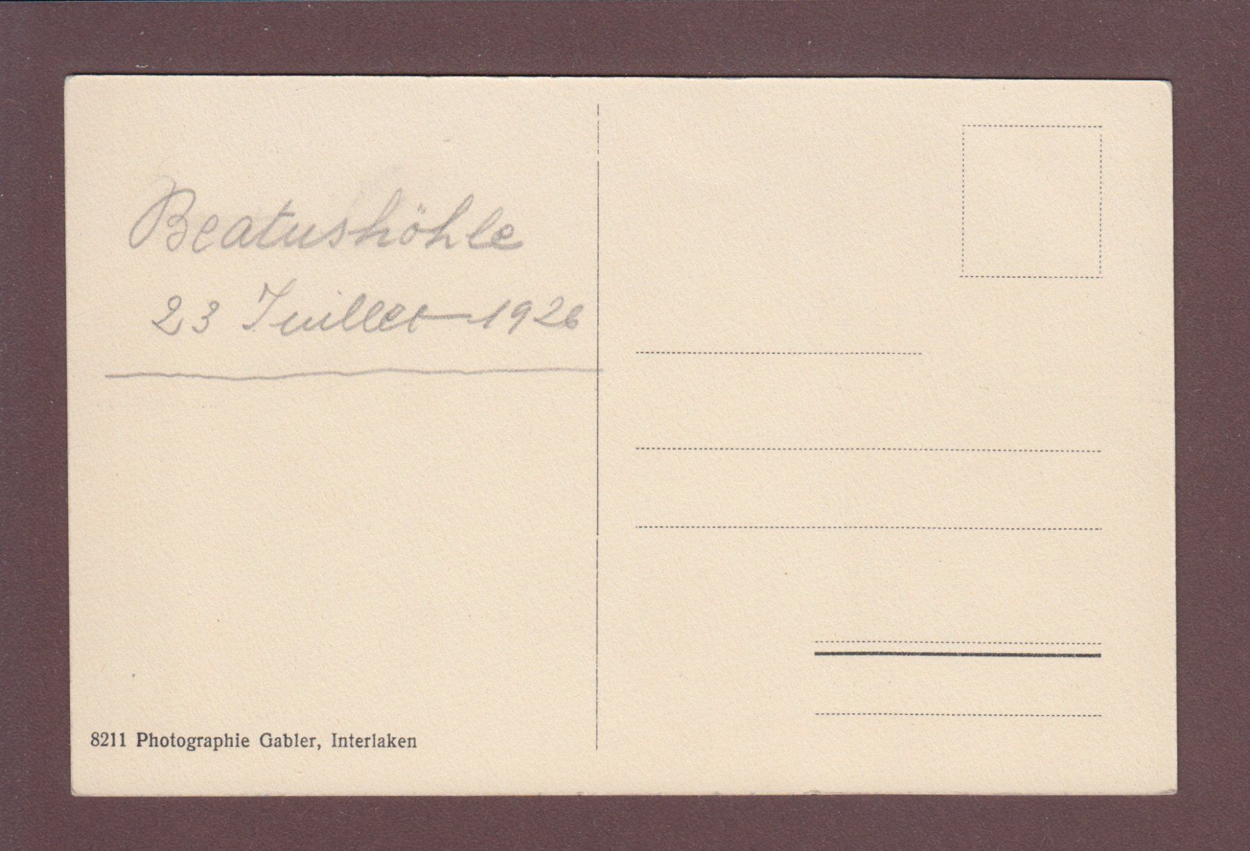 Cartoline postali: Thunersee - BEATUSHÖHLEN - Heilige Beatus – Usato da Pully venduto da nicecards 1