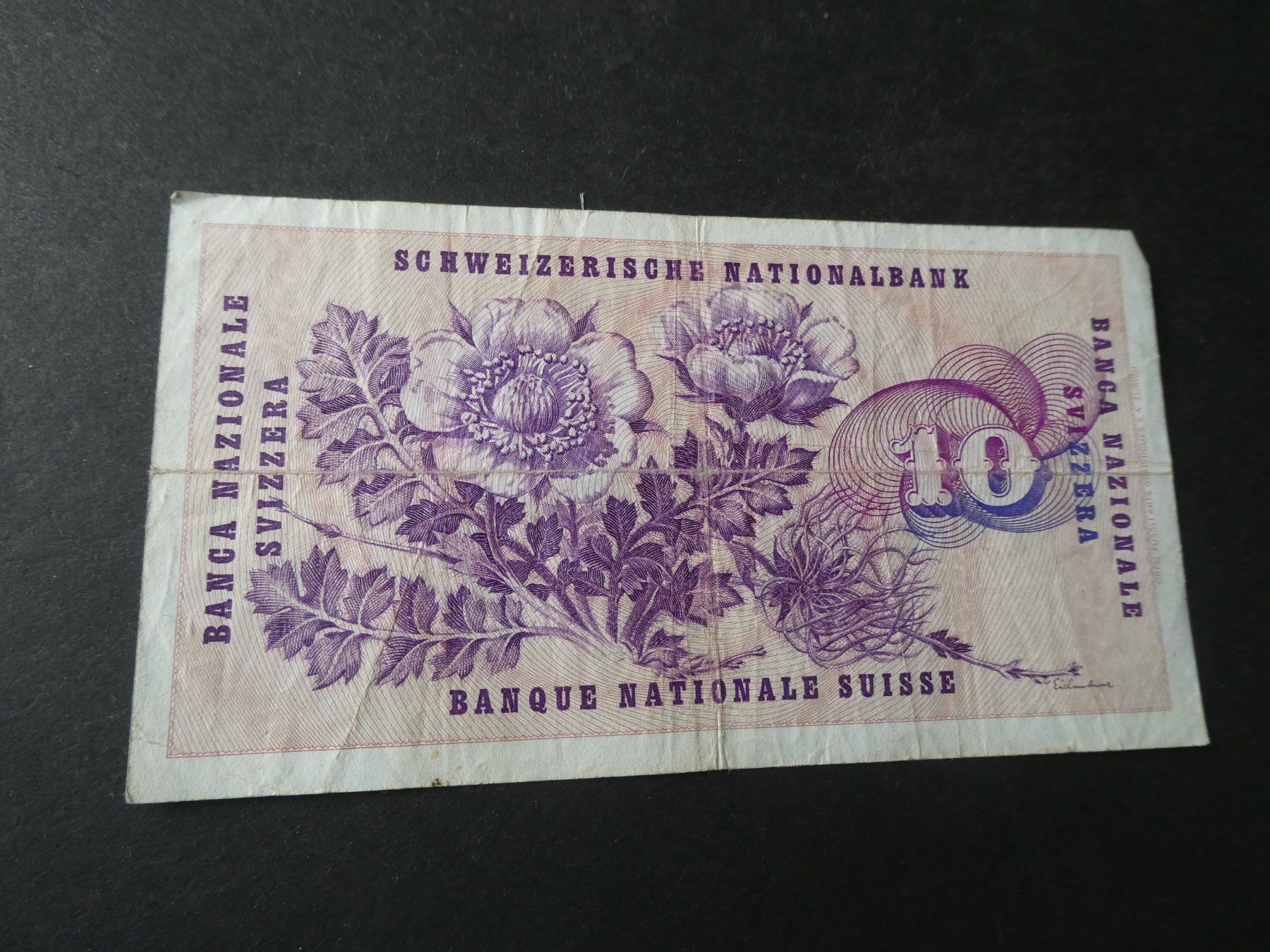 Banconote: Schweiz 1973, 10 Franken – Usato da Hinterforst venduto da Rohusri 1