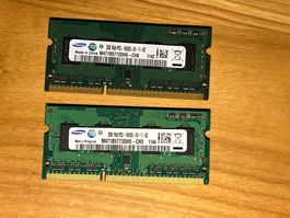 2x 2 GB RAM DDR 3 Samsung