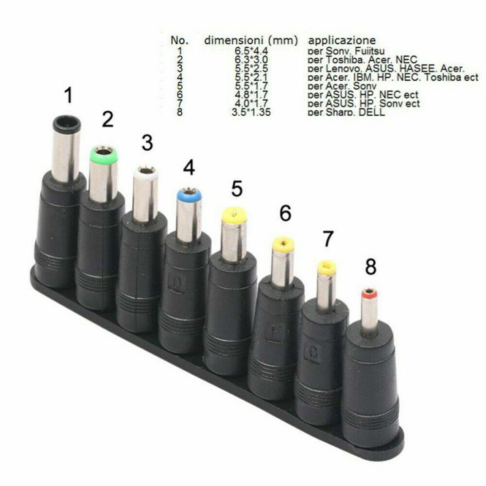 Unità & Adattatore: Laptop Notebook Netzteil Adapter AC DC Stecker Set 8 Stk. – Nuovo (secondo la descrizione) da Kirchdorf AG venduto da csnmclub 3