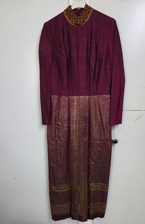 Elegantes Couture-Kleid „Antoine Bern Paris“, Seide & Brokat