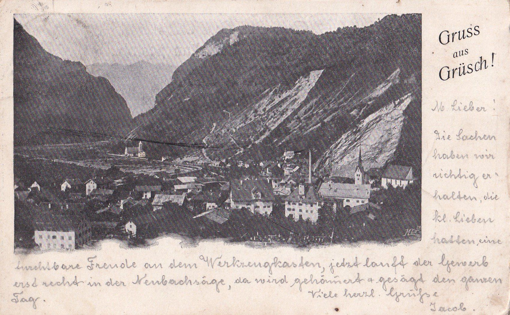Cartoline postali: Grüsch Dorfansicht – Usato da Olten venduto da clotaldi