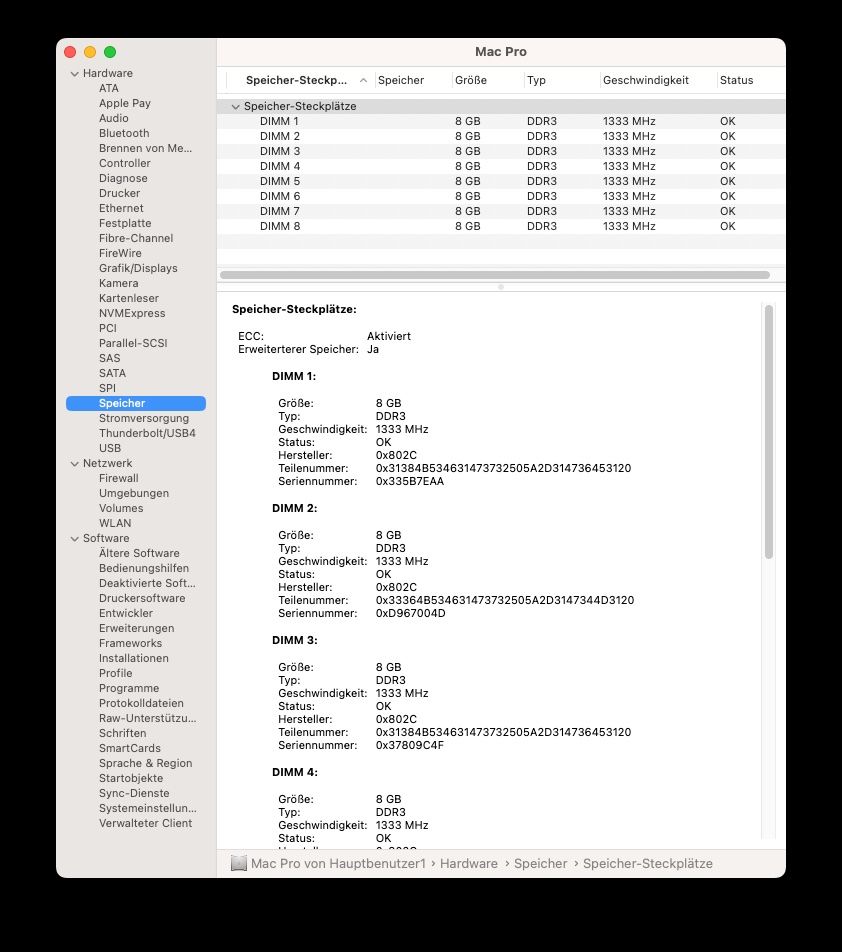 Apple PC: MacPro5,1 | macOS 15.7.7 Sequoia | 64GB | 1TB NVME SSD – Usato da Hindelbank venduto da Buli3 7
