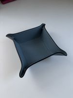 0714 Ablageschale aus Leder blau