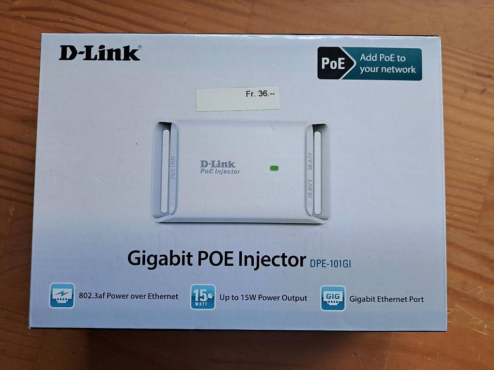 Dlink Unità & Adattatore: D-Link DPE-101GI Gigabit PoE Injektor – Nuovo (secondo la descrizione) da Attiswil venduto da ewy_g8th