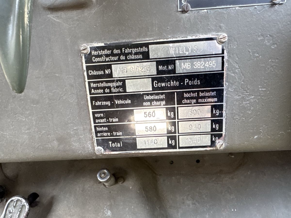 Jeep Automobili: Willys MB Jeep 1944 – Usato da Echallens venduto da HD90 8