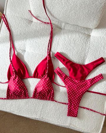 Bikini rot und rot gepunktet Grösse L neuwertig