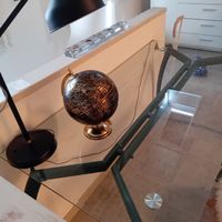 Glastisch mit Metallgestell, Designer Tisch, 120x70 cm