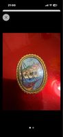 Broche vintage ovale avec peinture miniature, chic!