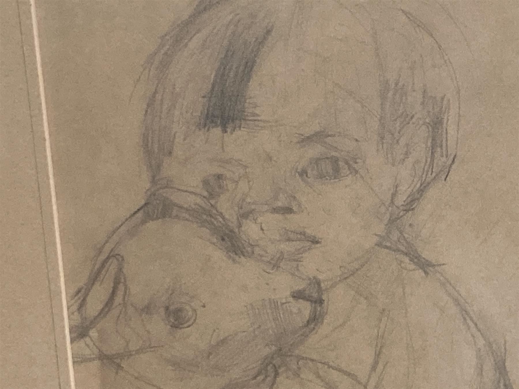 Poster & Bilder: BAUMANN Kleinkind mit Teddybär sign – Gebraucht aus Bern von Jwpm66 1