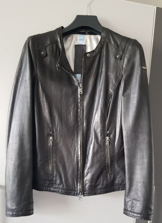 Damen Lederjacke NavyBoot, schwarz