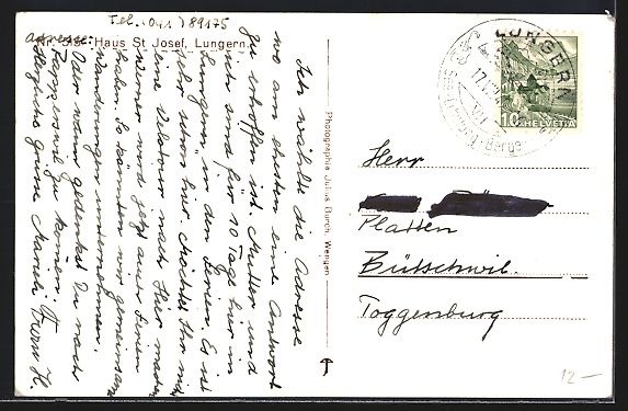 Cartoline postali: AK Lungern, vor dem Haus St. Josef – Usato da Berlin venduto da bartko-reher 1
