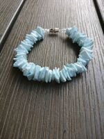 Bracelet perles bleues coquillages NEUF