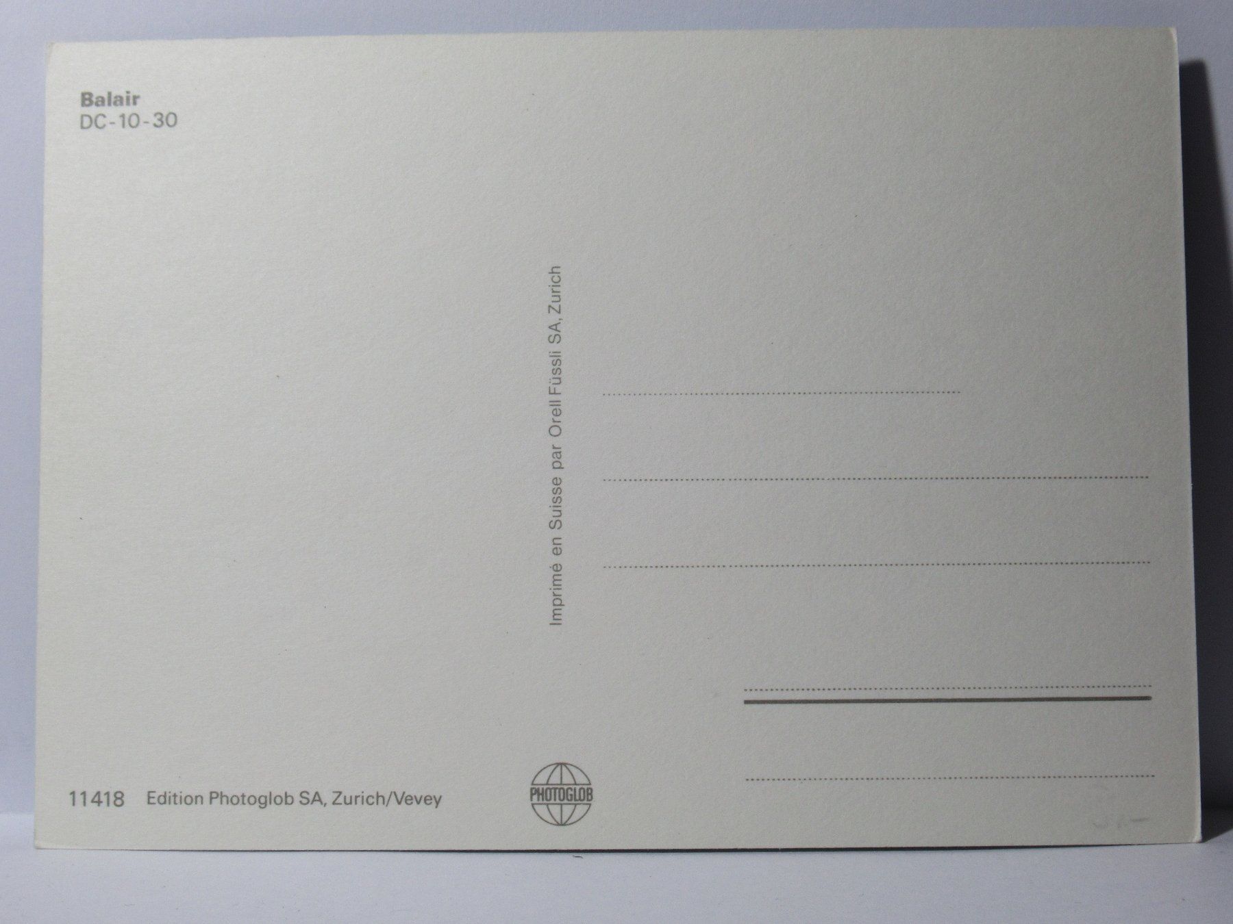 Cartoline postali: Flugzeug ,  Balair DC - 10 - 30 – Nuovo (secondo la descrizione) da Grenchen venduto da Bluemchen1900 1