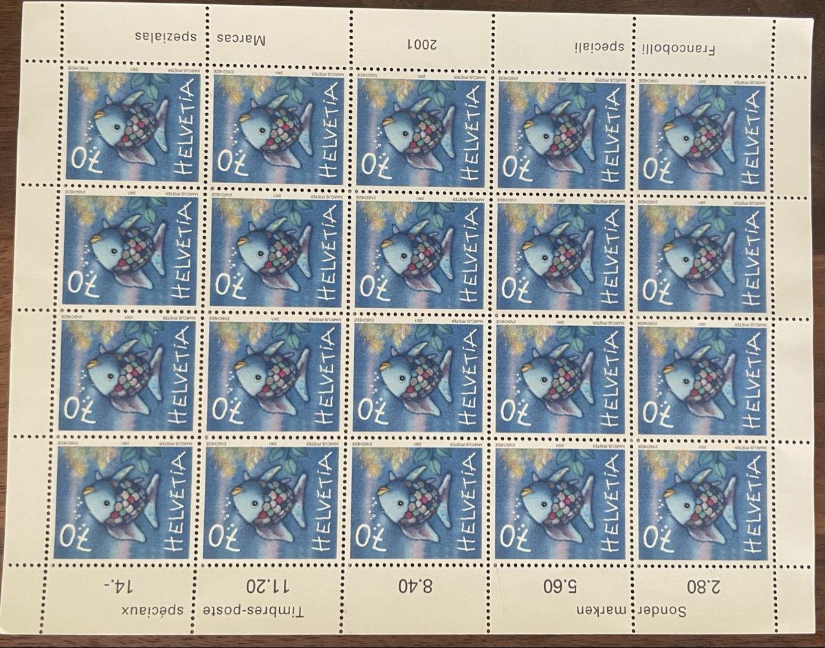 Tutti i francobolli: Briefmarken Bogen  Regenbogen Fischfisch – Nuovo e nell'imballaggio originale da Thalwil venduto da Puma2002