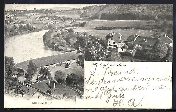 Cartoline postali: AK Neubrück bei Bern, Panorama, 1902 – Usato da Berlin venduto da bartko-reher