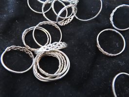 Silberring-Sammlung, 800er Silber, 20 Stück, versch. Grössen