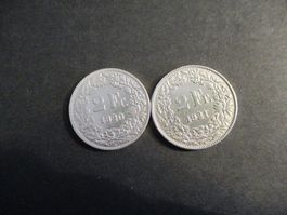 2 x 2.- Fr 1920 - 21 Superbes pièces Superbe qualité