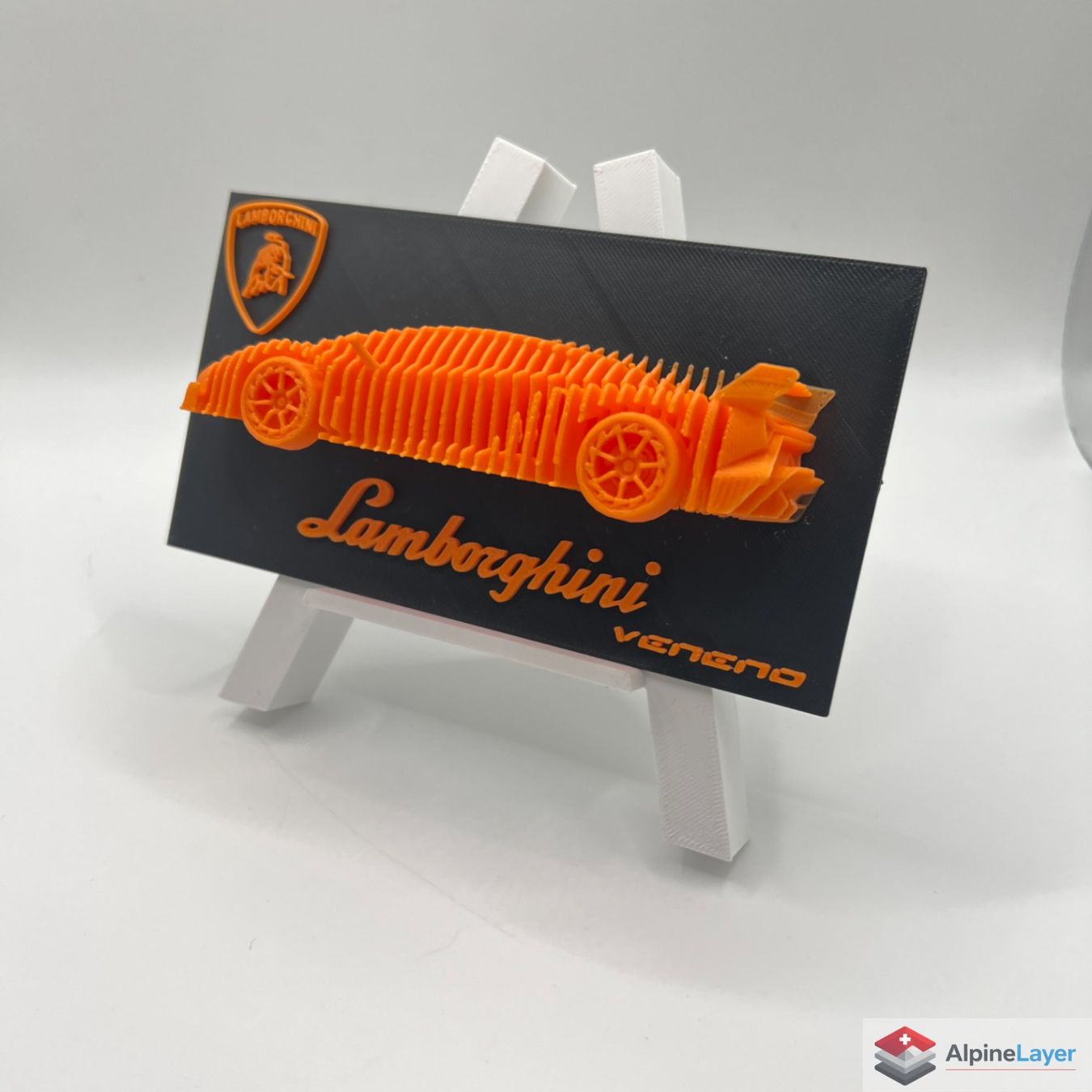 Figuren: Lamborghini Veneno Layered 3D Printed Sculpture Orange – Neu (gemäss Beschreibung) aus Losone von AlpineLayer 2