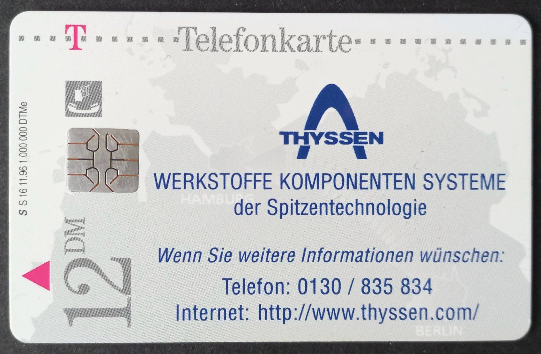 Schede telefoniche: Taxcard - Tyssen - D – Usato da Niederuzwil venduto da lubimaja 1