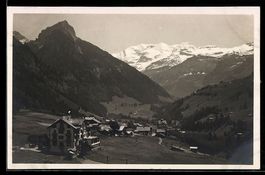 AK Kiental, Talblick mit Blüemlisalp