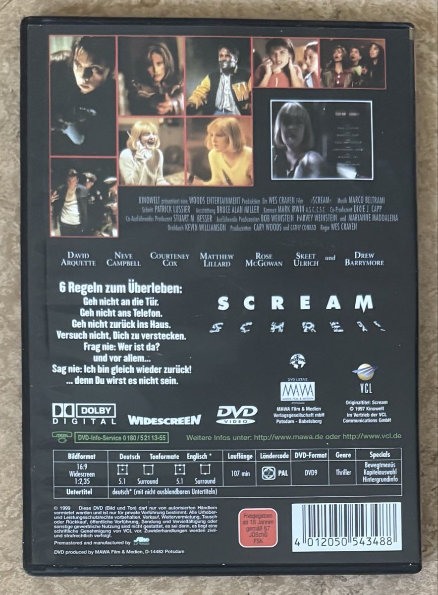 Tutti i DVDs: SCREAM  – Nuovo (secondo la descrizione) da Dietikon venduto da AndreaSch01 1