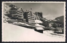AK Arosa, Hotel Bellevue im Schnee, 1937