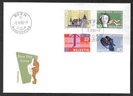 FDC Serie 334 - 337 ET Bern 5.3.1958 Deutsch