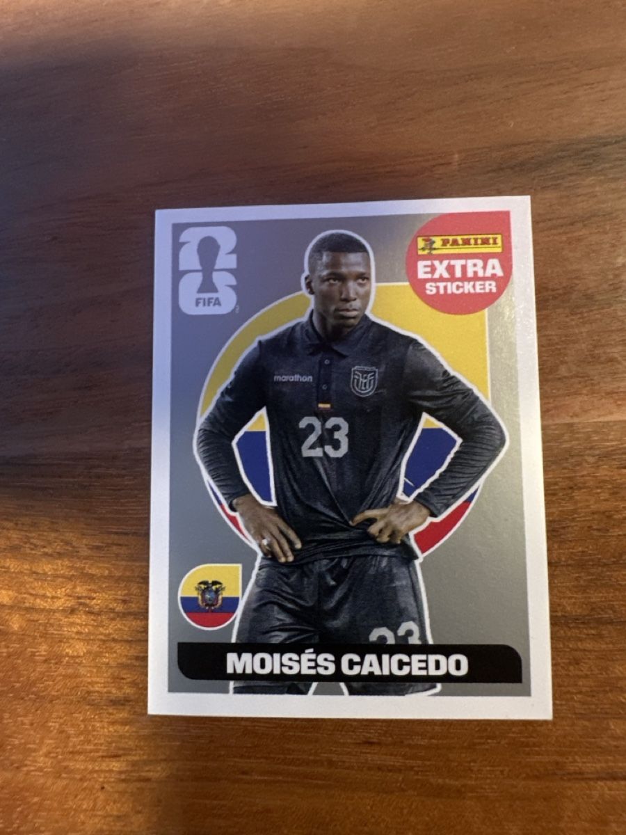 Cartes: Extra Sticker Moisés Caicedo silver 2026 – D'occasion à Zürich par peg_l7wc