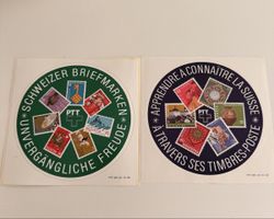 Schweizer Briefmarken Aufkleber 2-er Set