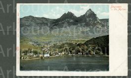AK color Farblitho Brunnen SZ und die Mythen ≈ 1903