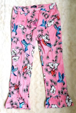 CAMBIO HOSE STOFFHOSE 38 M ROSA BIRD FLORAL,  TOP ZU BLUSE