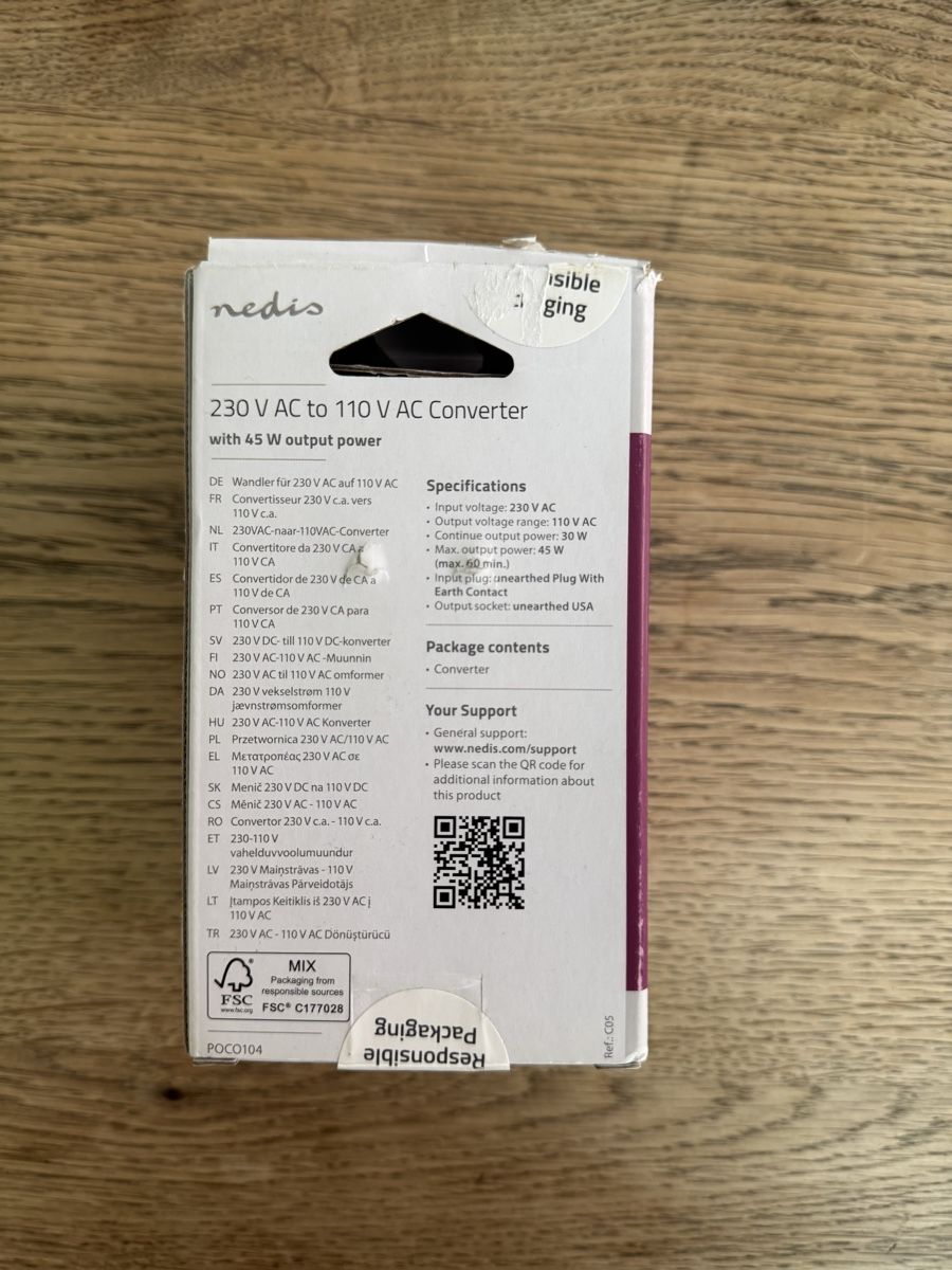 Convertitori: Spannungstransformator Nedis 230V AC zu 110V AC – Nuovo (secondo la descrizione) da Zürich venduto da lillaulrich 4
