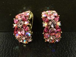 Vintage Ohrclips Clips Ohrschmuck Pink Gold 70er 80er 90er