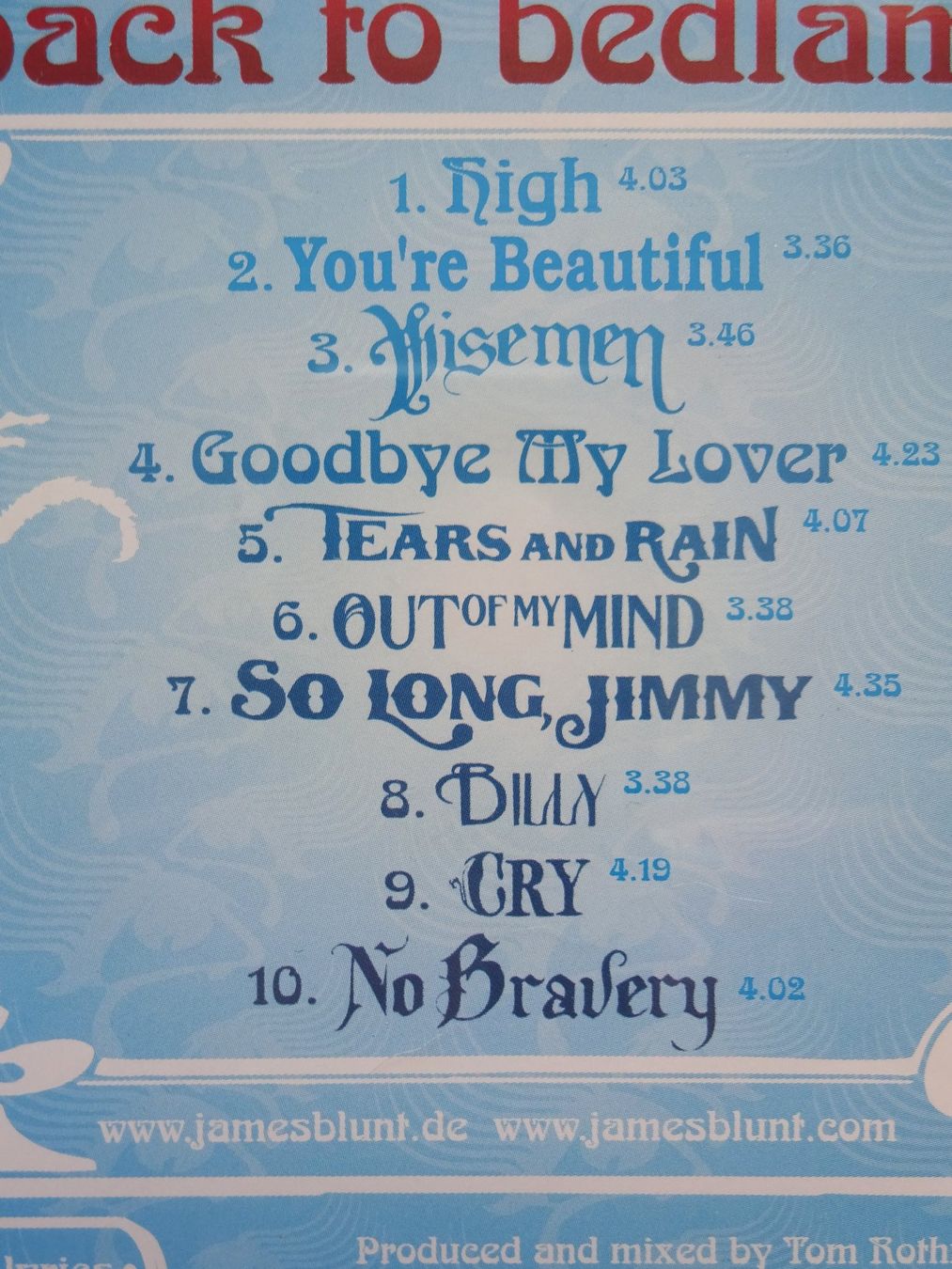 CD: James Blunt: Back To Bedlam – Usato da St.Gallen venduto da Paddington11 2