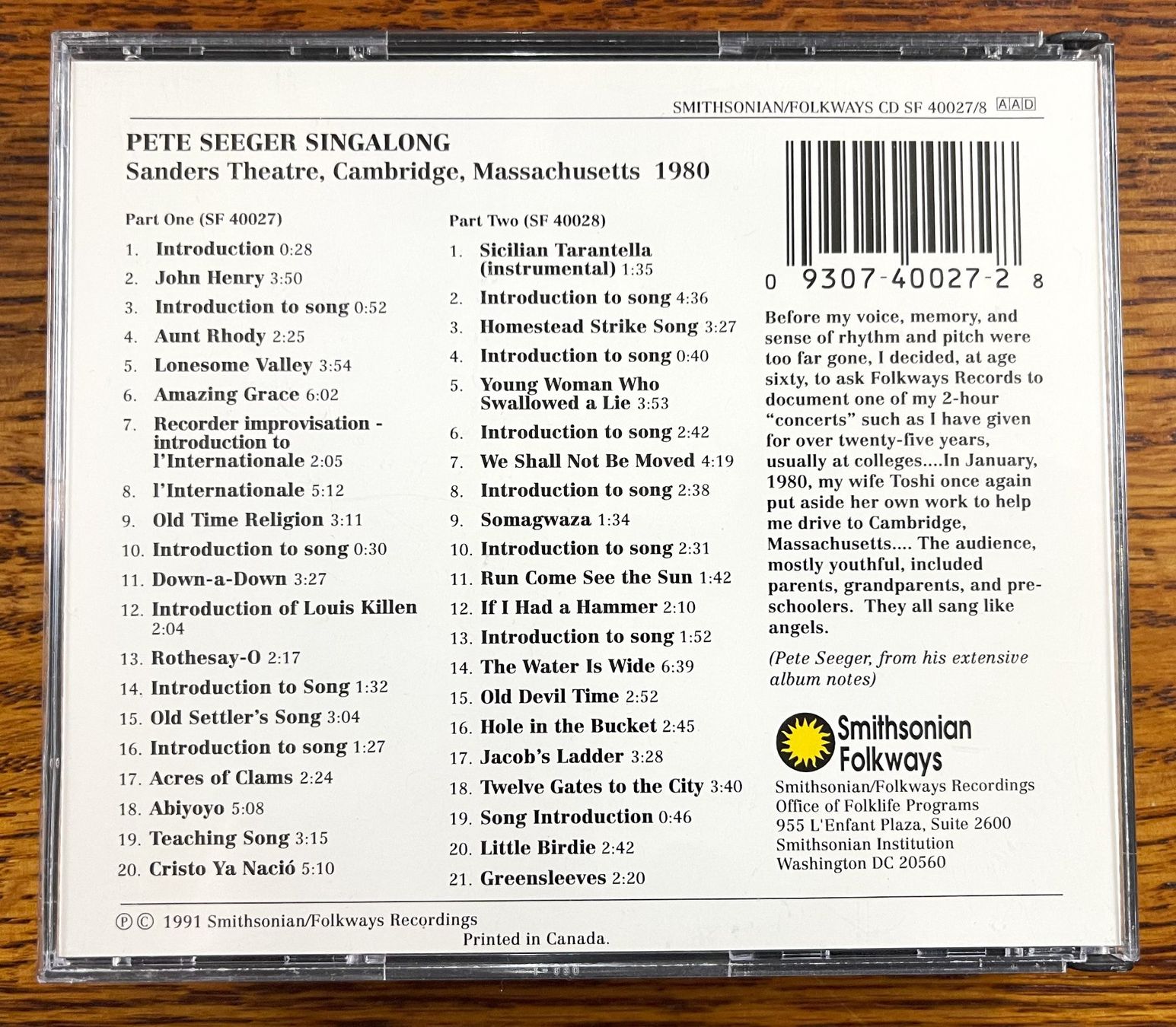 CD: Pete Seeger - Singalong CD – Usato da Oftringen venduto da Vucki 2