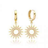 Ohrringe Creole 925 gold Zirkonia Sonne Stern filigran