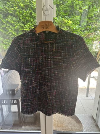 Schickes Tweed-Sommeroberteil, Gr. 36, neuwertig