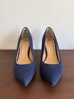 Absatzschuh Blau Wildleder Gr. 38