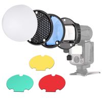 Kit accessoires flash avec diffuseur et filtres couleur
