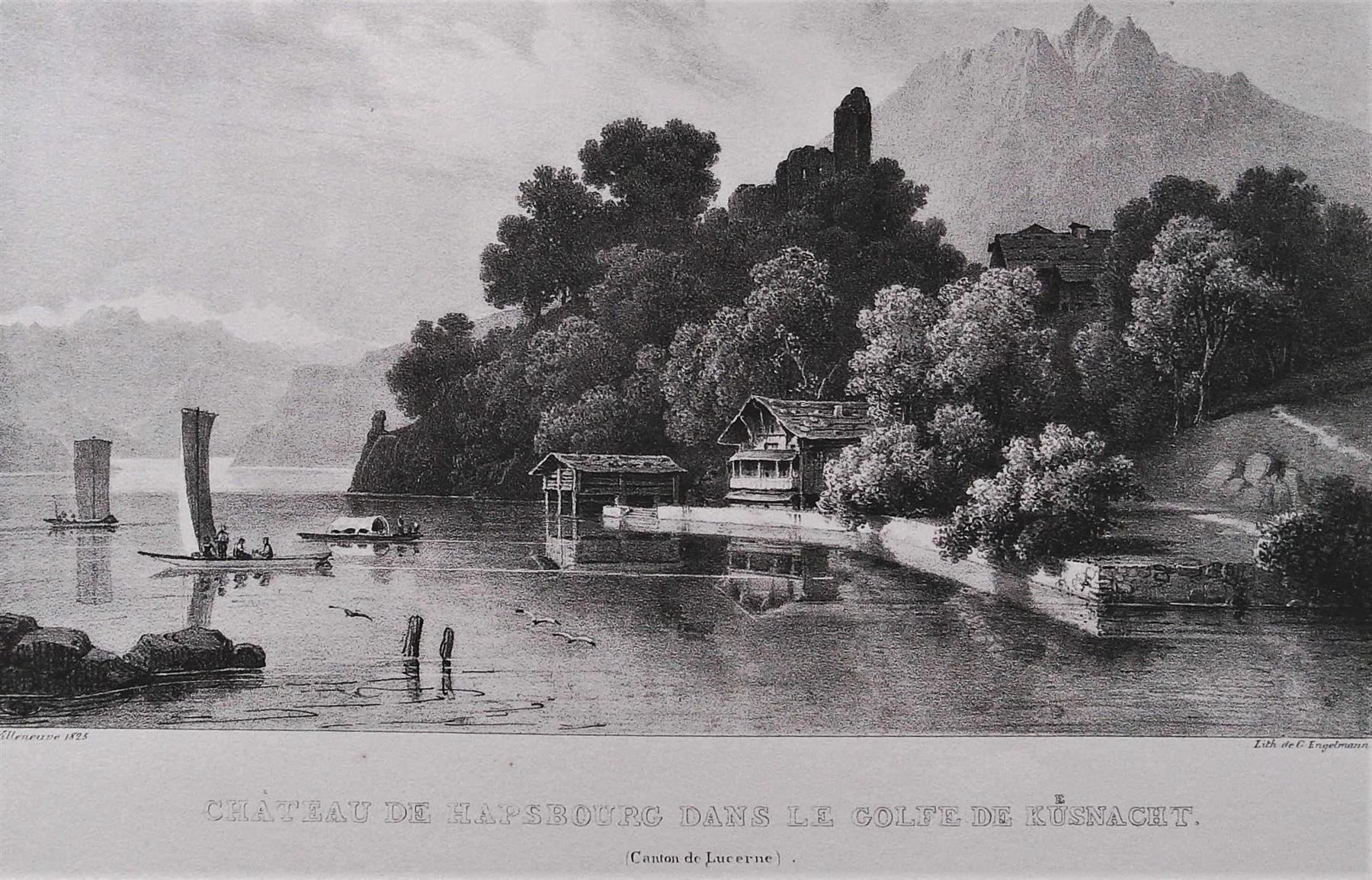 Gravures: Meggen Litho von Engelmann – D'occasion à Rafz par Helvet32 1