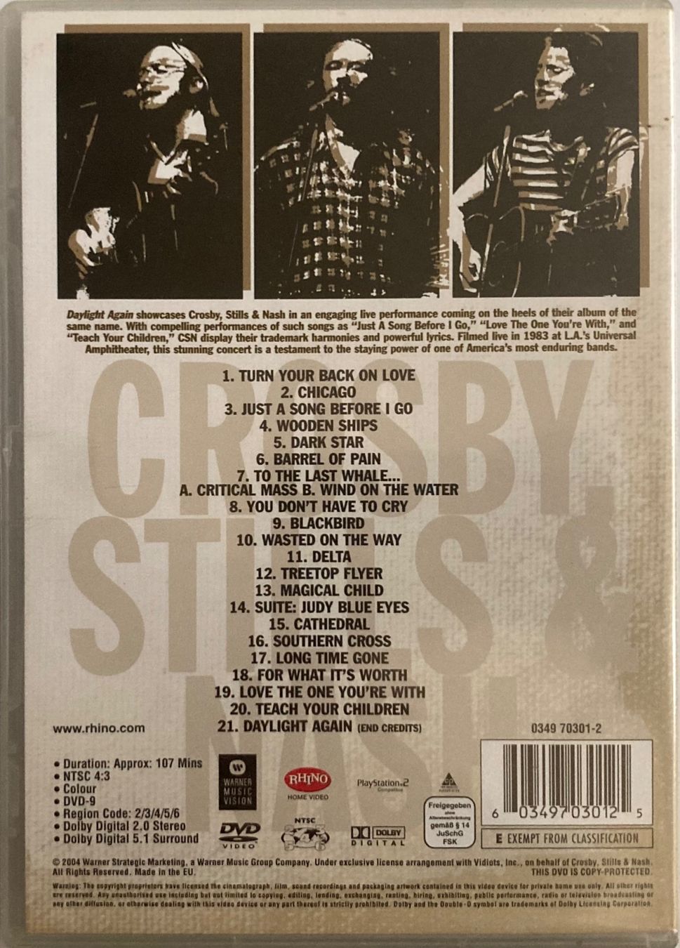 Tutti i DVDs: CROSBY, STILLS & NASH - DAYLIGHT AGAIN – Usato da Poliez-Pittet venduto da Newtown-Records 1