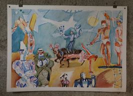 Schulwandbild, Wandbild, Lehrbild "Zirkus" Hanny Fries