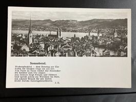 Schweiz 1935 AK Zürich mit Gedicht Sonnabend